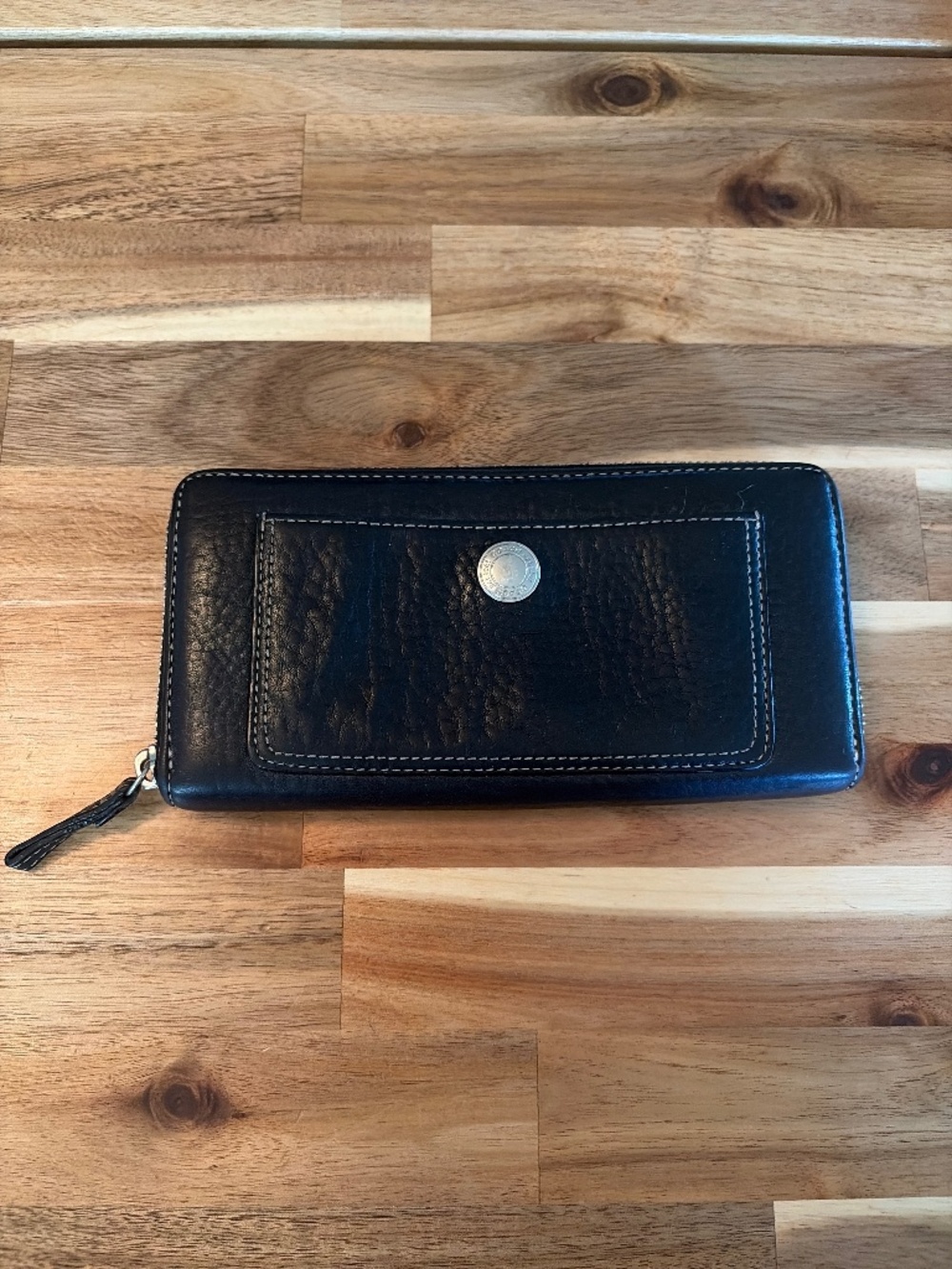 Coach Black Leather Zip around wallet